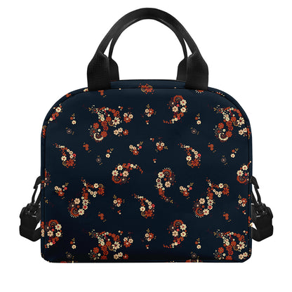 Boho Paisley Flower Pattern Print Insulated Lunch Bag