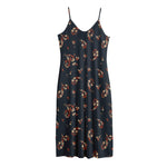 Boho Paisley Flower Pattern Print Jersey Midi Cami Dress