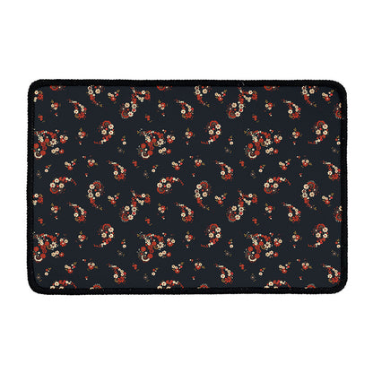 Boho Paisley Flower Pattern Print Kitchen Mat