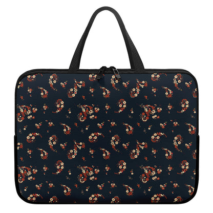 Boho Paisley Flower Pattern Print Laptop Sleeve With Handle