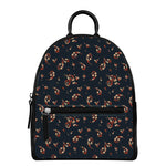 Boho Paisley Flower Pattern Print Leather Backpack