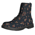 Boho Paisley Flower Pattern Print Lace-Up Boots