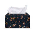Boho Paisley Flower Pattern Print Leather Tissue Box Cover