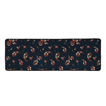 Boho Paisley Flower Pattern Print Long Kitchen Mat