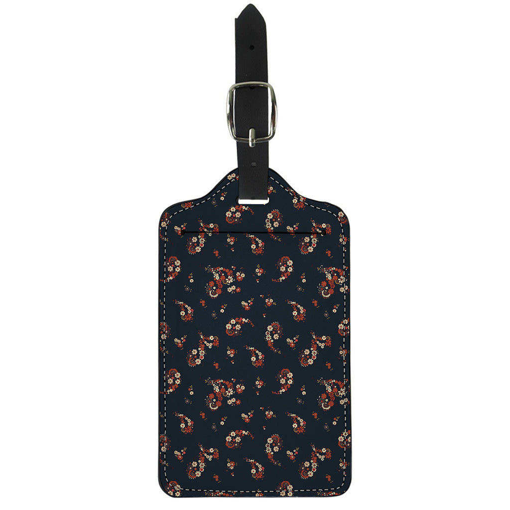 Boho Paisley Flower Pattern Print Luggage Tag