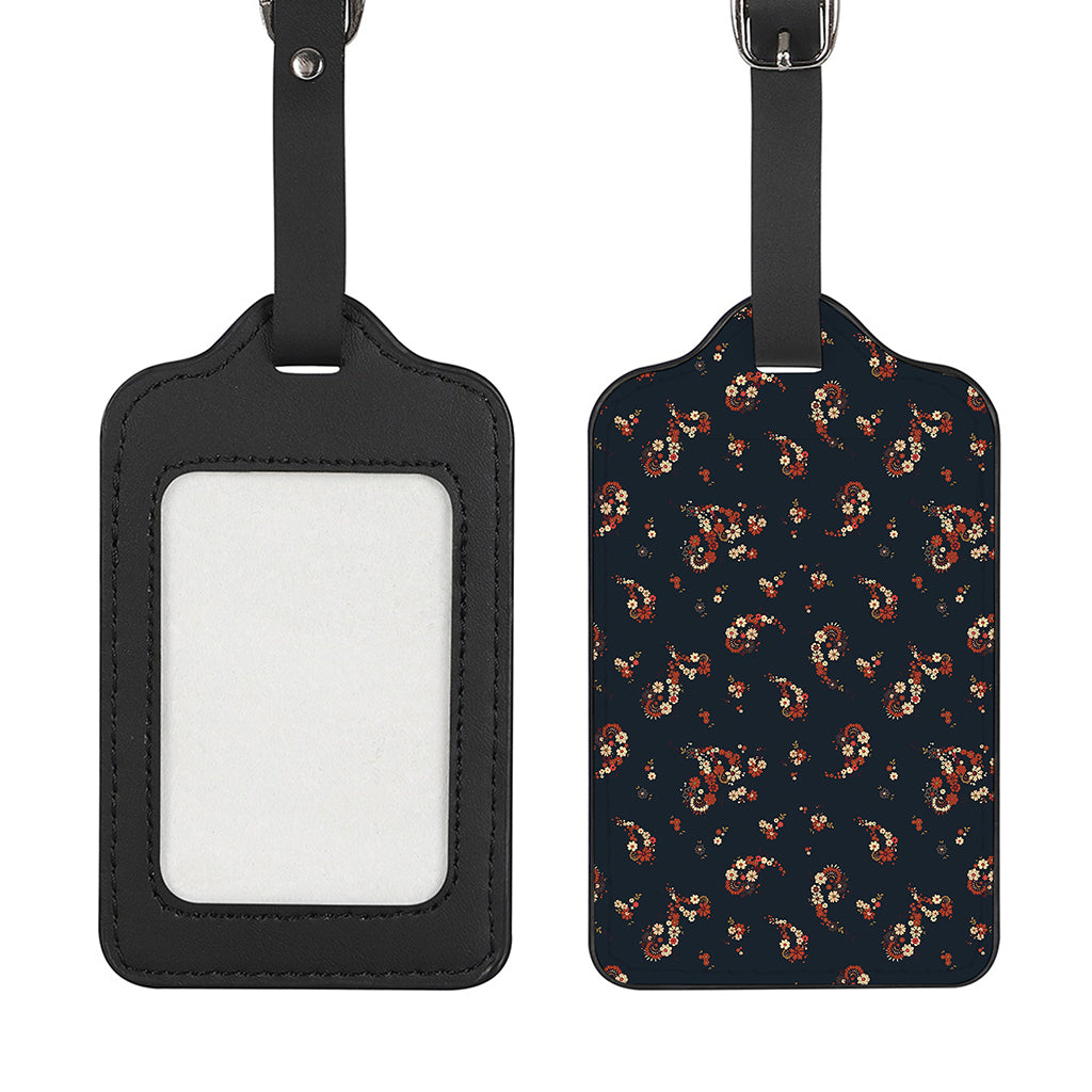 Boho Paisley Flower Pattern Print Luggage Tag