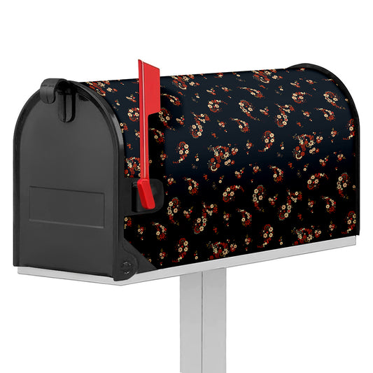 Boho Paisley Flower Pattern Print Mailbox Cover