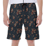 Boho Paisley Flower Pattern Print Men's Beach Shorts