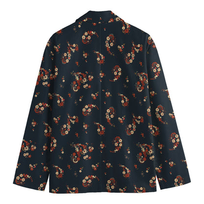 Boho Paisley Flower Pattern Print Men's Blazer