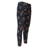 Boho Paisley Flower Pattern Print Men's Compression Pants