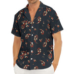 Boho Paisley Flower Pattern Print Men's Deep V-Neck Shirt