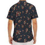 Boho Paisley Flower Pattern Print Men's Deep V-Neck Shirt