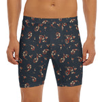 Boho Paisley Flower Pattern Print Men's Long Boxer Briefs