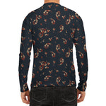 Boho Paisley Flower Pattern Print Men's Long Sleeve Rash Guard