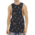 Boho Paisley Flower Pattern Print Men's Muscle Tank Top