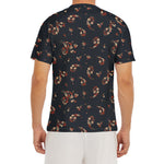 Boho Paisley Flower Pattern Print Men's Short Sleeve Rash Guard