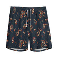 Boho Paisley Flower Pattern Print Men's Athletic Shorts