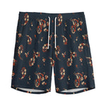 Boho Paisley Flower Pattern Print Men's Sports Shorts