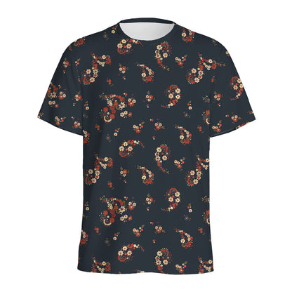 Boho Paisley Flower Pattern Print Men's Sports T-Shirt