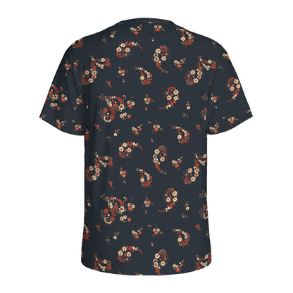 Boho Paisley Flower Pattern Print Men's Sports T-Shirt
