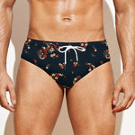 Boho Paisley Flower Pattern Print Men's Swim Briefs