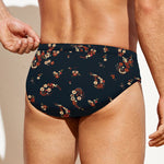 Boho Paisley Flower Pattern Print Men's Swim Briefs