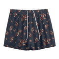 Boho Paisley Flower Pattern Print Mesh Shorts
