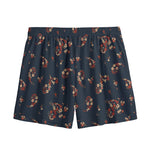 Boho Paisley Flower Pattern Print Mesh Shorts