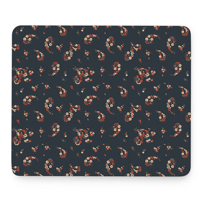 Boho Paisley Flower Pattern Print Mouse Pad