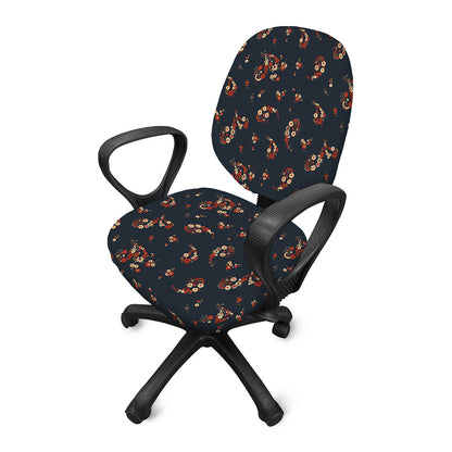 Boho Paisley Flower Pattern Print Office Chair Cover