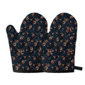 Boho Paisley Flower Pattern Print Oven Mitts