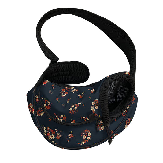Boho Paisley Flower Pattern Print Pet Sling Carrier