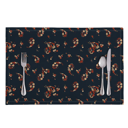 Boho Paisley Flower Pattern Print Placemat