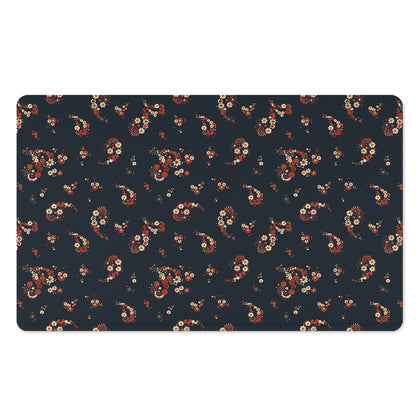 Boho Paisley Flower Pattern Print Polyester Doormat