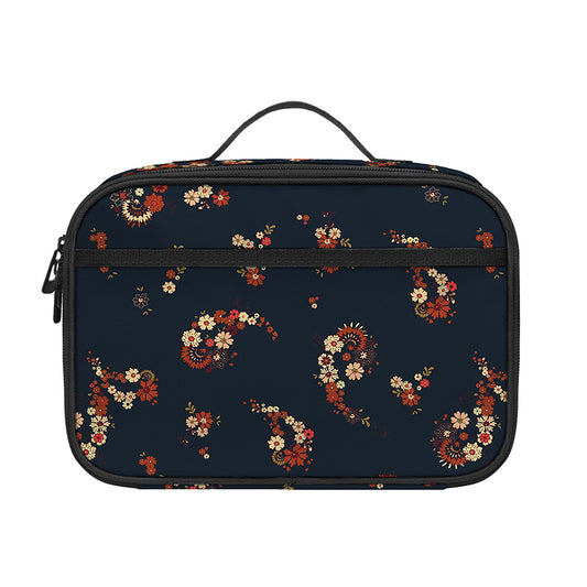Boho Paisley Flower Pattern Print Portable Lunch Bag