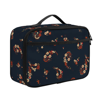 Boho Paisley Flower Pattern Print Portable Lunch Bag