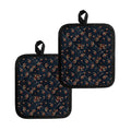 Boho Paisley Flower Pattern Print Pot Holders