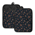 Boho Paisley Flower Pattern Print Pot Holders With Pocket