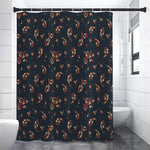 Boho Paisley Flower Pattern Print Premium Shower Curtain