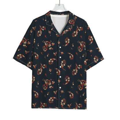 Boho Paisley Flower Pattern Print Rayon Hawaiian Shirt