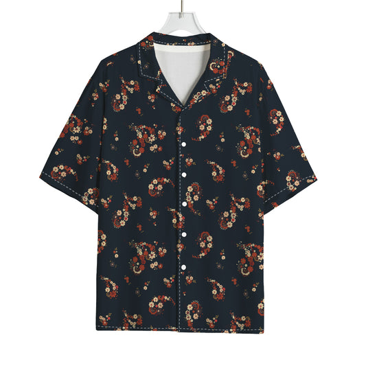 Boho Paisley Flower Pattern Print Rayon Hawaiian Shirt