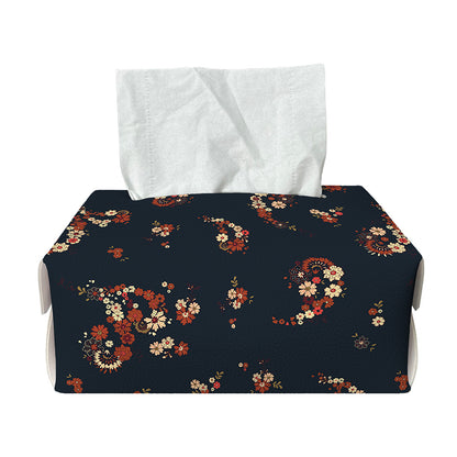 Boho Paisley Flower Pattern Print Rectangle Tissue Box Cover