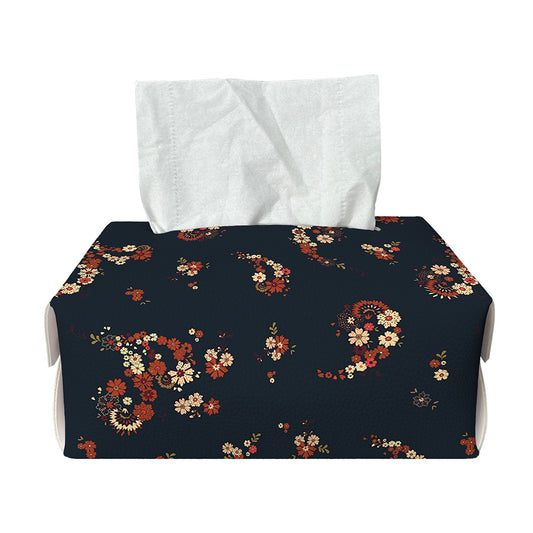 Boho Paisley Flower Pattern Print Rectangle Tissue Box Cover