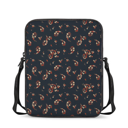 Boho Paisley Flower Pattern Print Rectangular Crossbody Bag