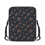 Boho Paisley Flower Pattern Print Rectangular Crossbody Bag