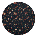 Boho Paisley Flower Pattern Print Round Blanket