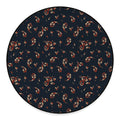 Boho Paisley Flower Pattern Print Round Floor Mat