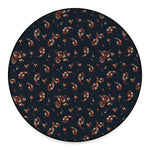 Boho Paisley Flower Pattern Print Round Floor Mat