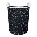 Boho Paisley Flower Pattern Print Round Laundry Basket