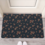 Boho Paisley Flower Pattern Print Rubber Doormat